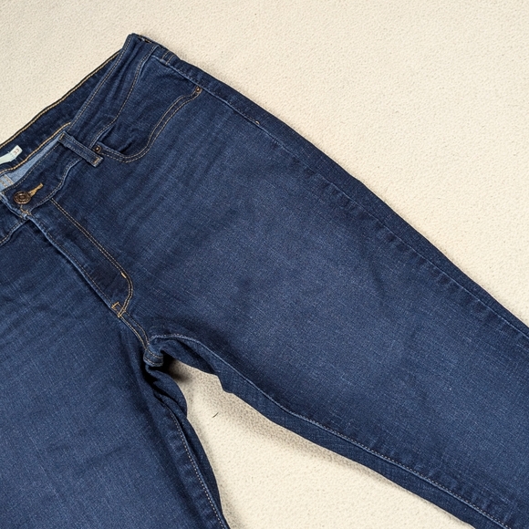 Women's Blue Levi's 711 Skinny Jeans Size 33 Crop Dark Wash Stretchy Mid-Rise - Picture 6 of 16